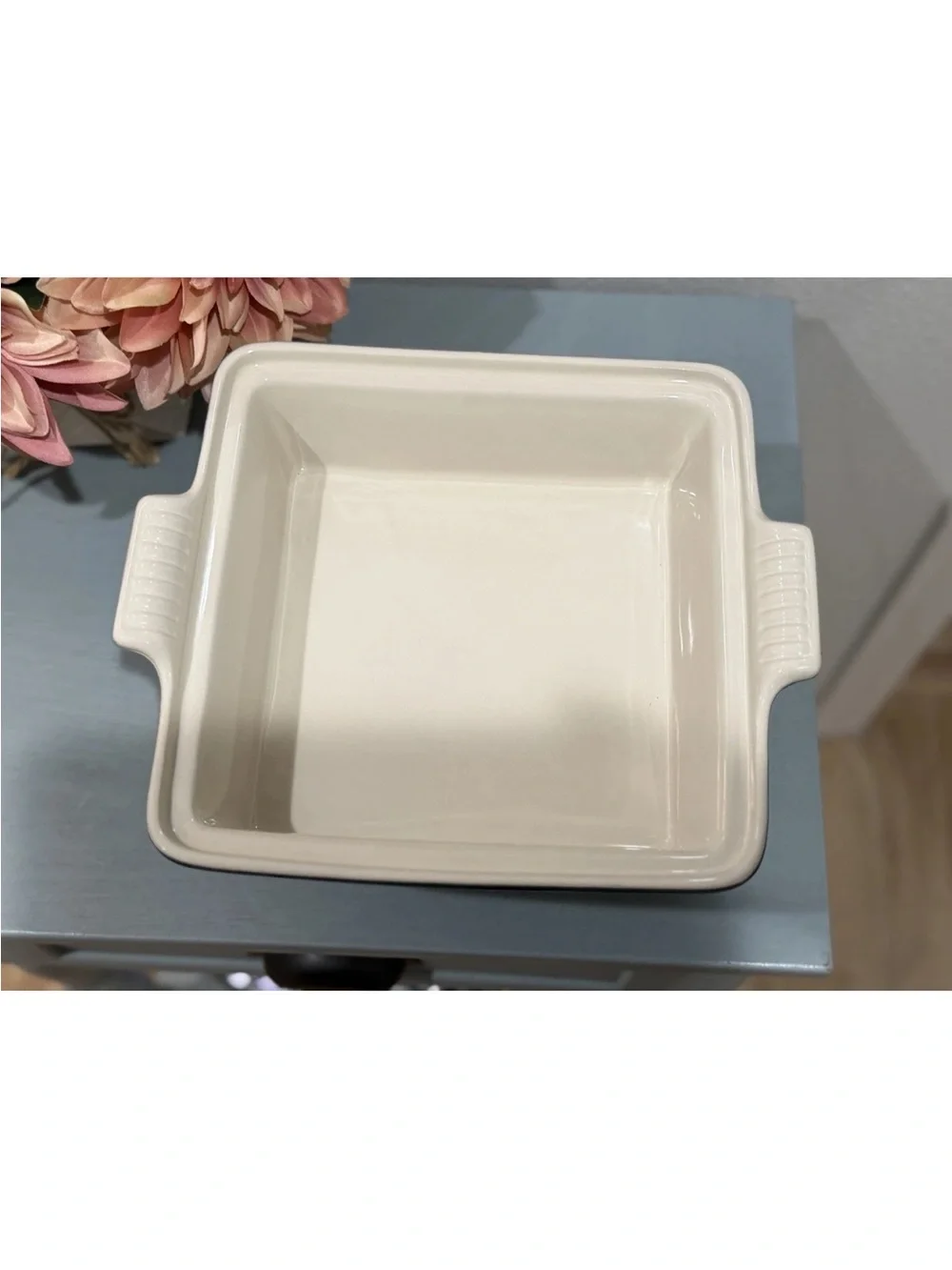 Le Creuset AGAVE Teal 23cm Square Heritage Dish With Lid 9